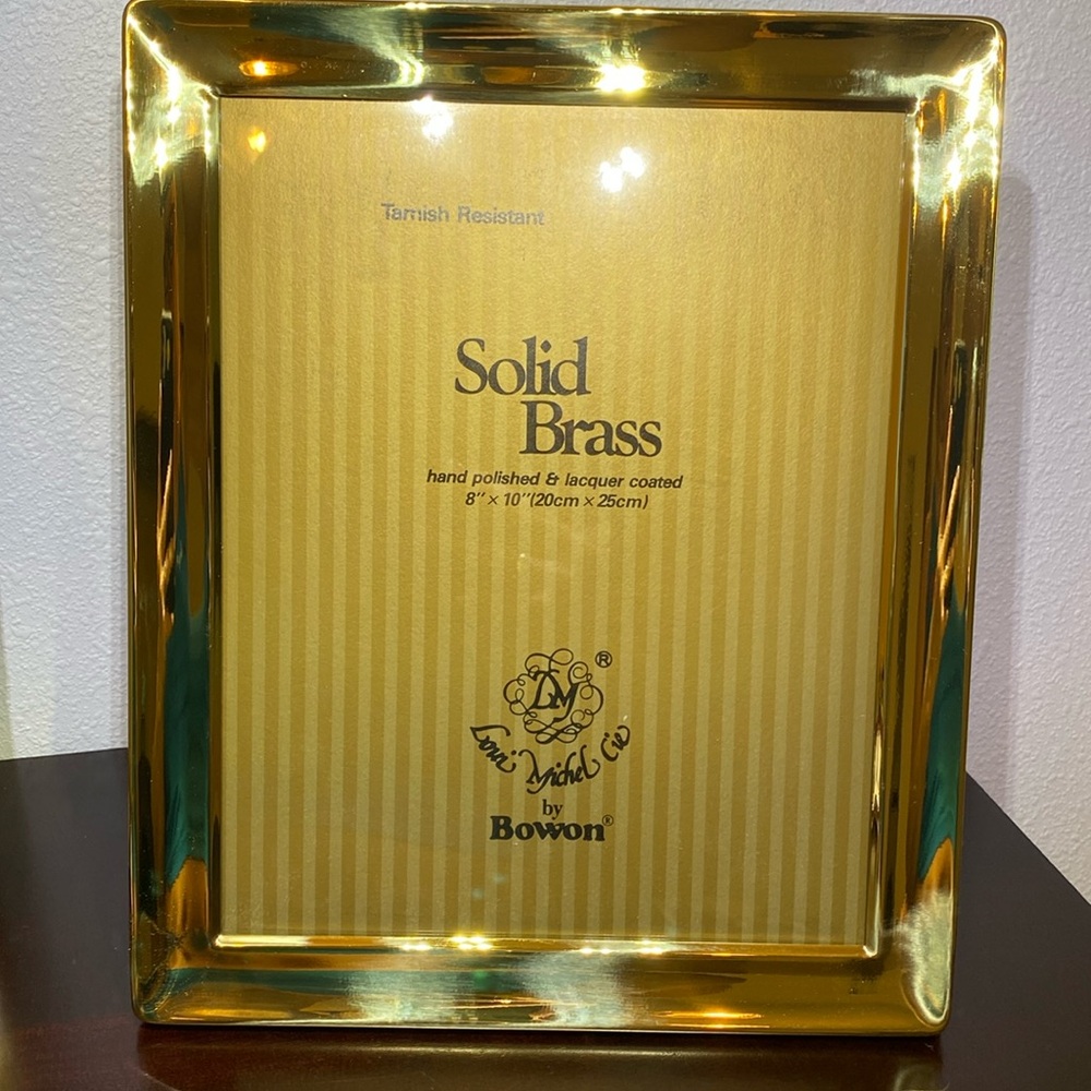 Vintage Deadstock NWT 1980s Loui Michel Cie Solid Brass Lacquer 8x10 Frame Korea